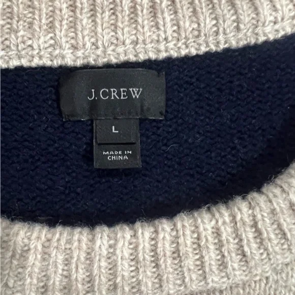 J. Crew Navy and Cream Striped Knit Sweater - Picture 2 of 4